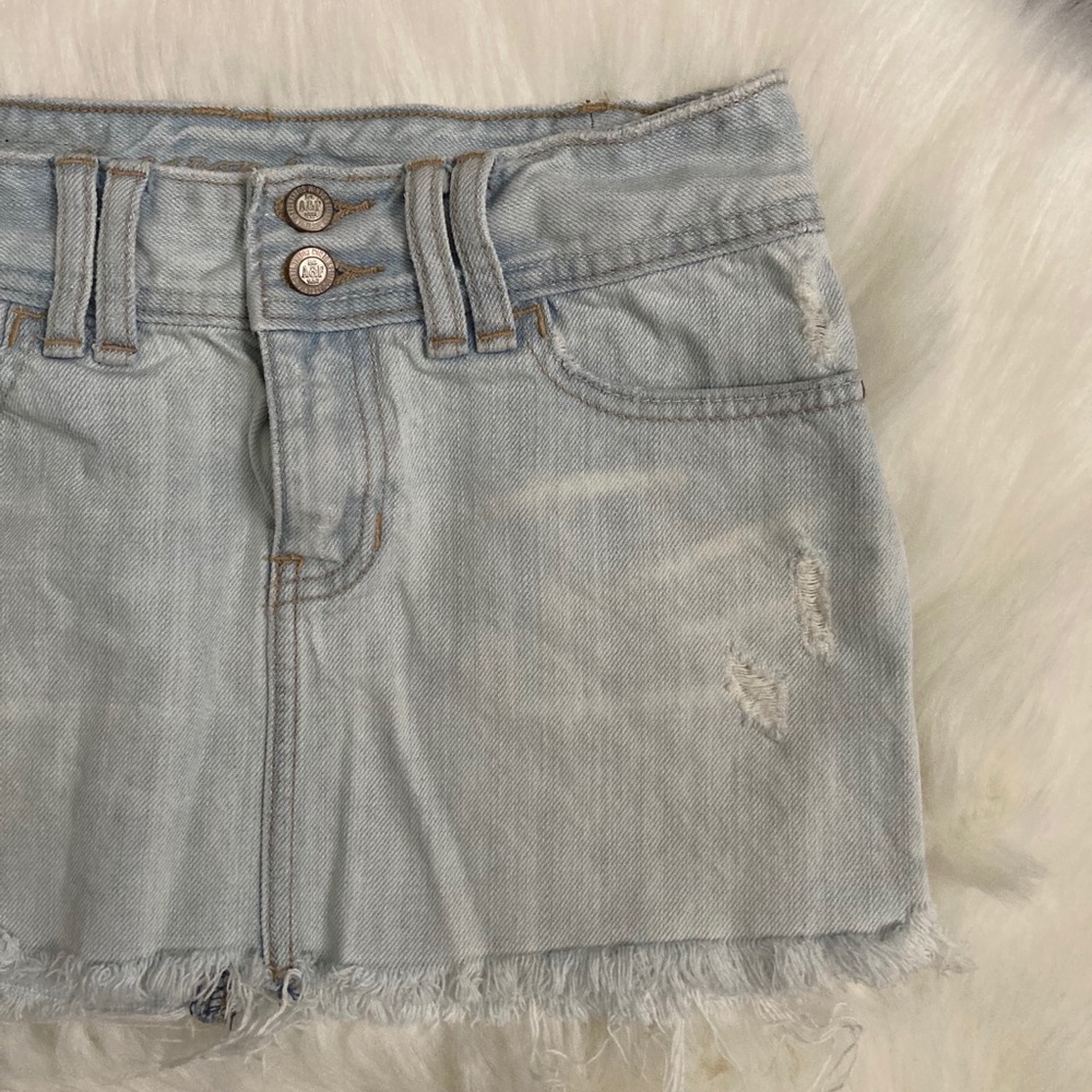 Abercrombie & Fitch Distressed Denim Mini Skirt